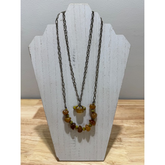 Vintage Agate 18" Necklace and Earrings Set - Picture 5 of 13